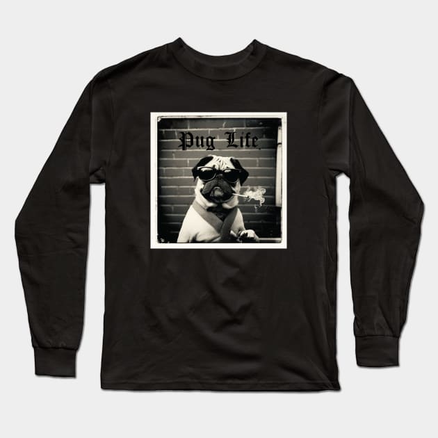 Pug Life Photo Long Sleeve T-Shirt by Astroman_Joe